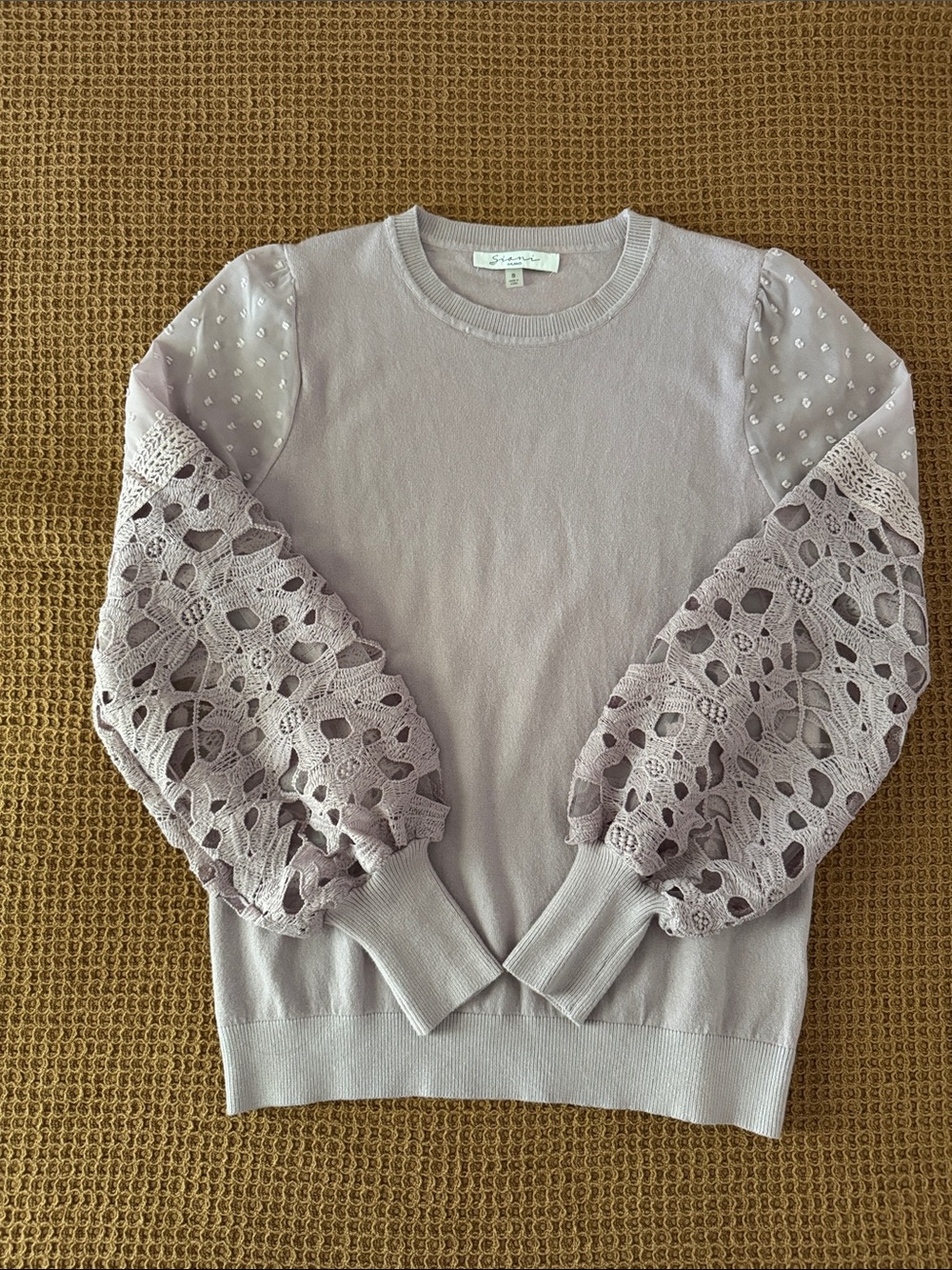 Sioni lavender lace crewneck sweater